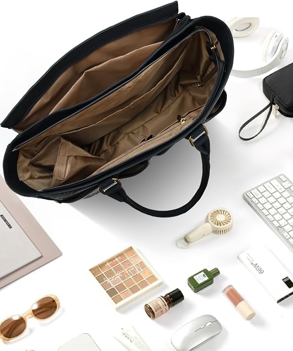 Laptop Tote Bag for Women, Leather Work Tote - Image 3