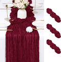 3 Pack Burgundy Cheesecloth Table Runner 17x108 Inch Semi Sheer Boho Gauze by Unknown