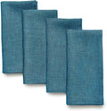 Solino Home Linen Napkins Set of 4-100% Pure Linen Chambray Teal Dinner Napkins Cloth 20 x 20 Inch for Spring, Easter, St Patricks Day - Athena, Handcrafted and Machine Washable