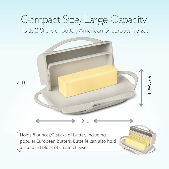 Flip Top Butter Dish with Attached Lid & Matching Knife, 2 Pack - Image 4