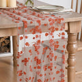 Artoid Mode Caramel Gauze Flocking Flowers Table Runner 10FT, Fall Sheer Dining by ArtoidMode