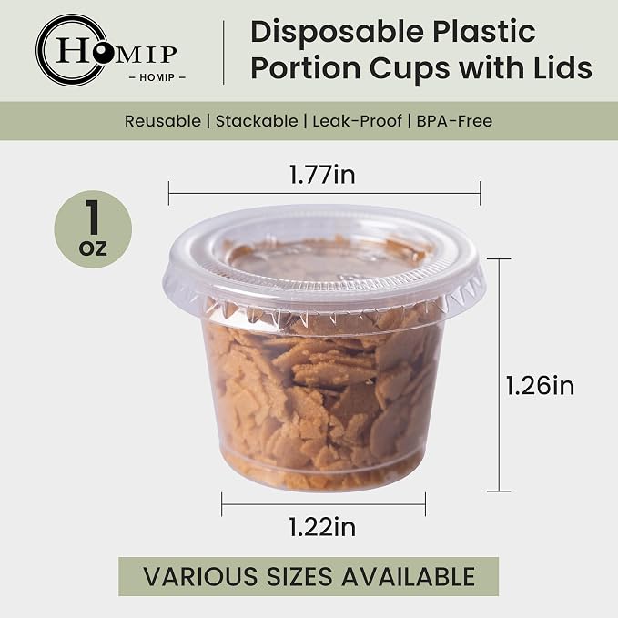 HOMIP 300PACK 1oz Plastic Portion Cups - Image 2