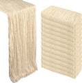 12 Pack Beige Cheesecloth Table Runner 10Ft Gauze Cheese Cloth Table Runner by Heneger