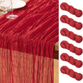 DeZerlor Red Cheesecloth Table Runners 6 Pack Christmas Runners | 120Inches by DeZerlor