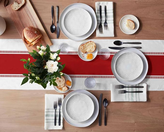 72 inches Long Red Table Runners, Modern Stripes Table Runner Dresser Scarves - Image 3