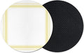 Yellow Grid Coasters Set of 2, Absorbent Coasters by Unknown