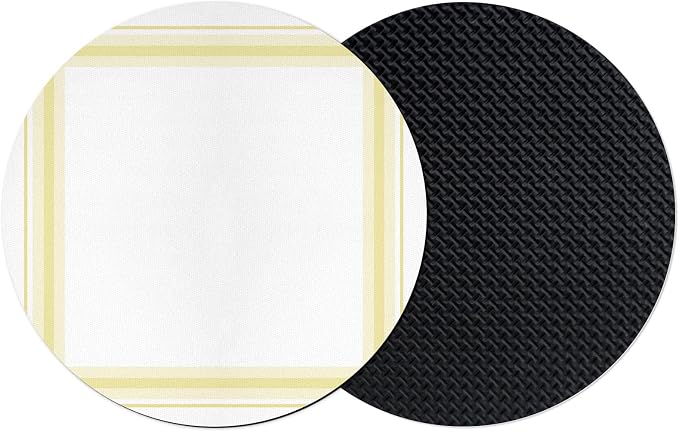 Yellow Grid Coasters Set of 2 Absorbent Coasters by Unknown