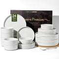 Stoneware Dinnerware Set for 8, Plates and Bowls by FamiwarePremium