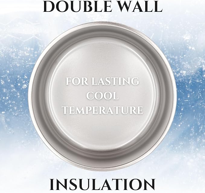 Stainless Steel Dog Bowl for Small-Large Dogs | Double Wall Insulated, Non-Slip Base Heavy Duty Water and Food Bowls for Dogs & Cats | Pet Safe BPA Free & Dishwasher Safe | 16 Oz - Khaki