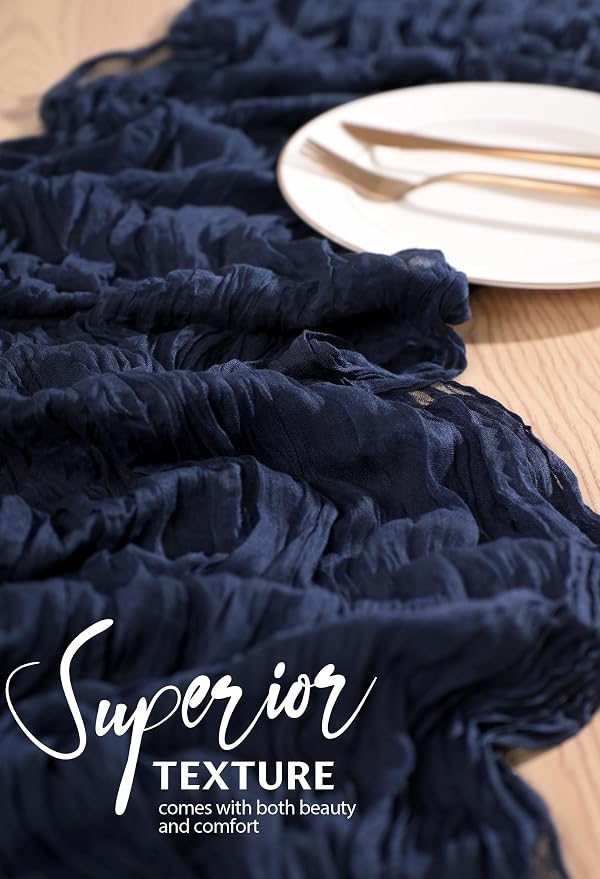 18 Pack Cheesecloth Table Runner 10FT Navy Blue Table Runner Boho Gauze Cheese - Image 4