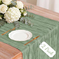 2 Pack Cheesecloth Table Runner, 120 Inch Sage Green Table Runner by Unknown