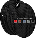 4 Pack Silicone Trivet Mats, 8.7 Inch Flexible Heat Resistant Silicone Hot Pads by QPIXDIGITAL