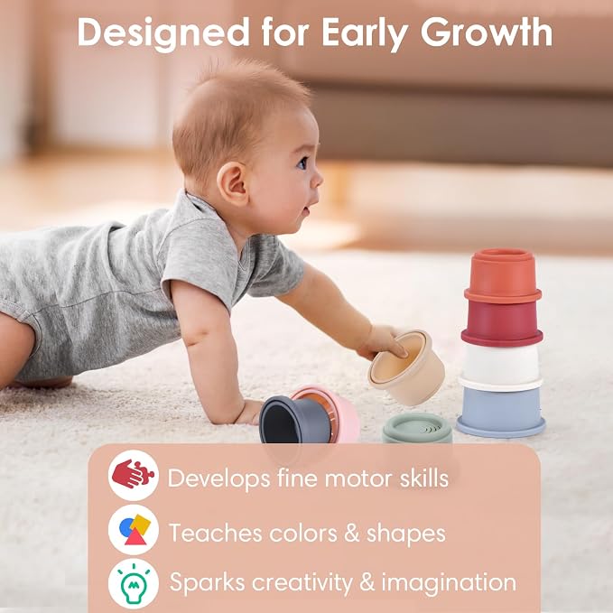 ZYFLSQ Stacking Cups Baby Toy, 8-Piece Set - Image 3