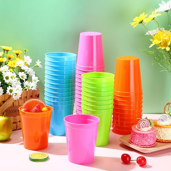 Yungyan 12 Pack 16 oz Stadium Cups Reusable Plastic Cups Blank Drink Stadium - Image 6