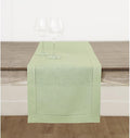 Solino Home 100% Pure Linen Table Runner Sage Green Hemstitch, 14 x 144 in | by SolinoHome