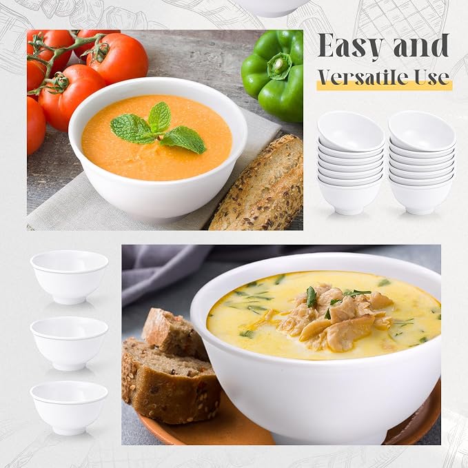 Tioncy 100 Pcs Bowls Set Unbreakable Dessert Soup Salad Bowls - Image 4