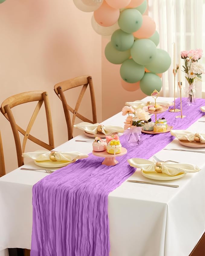 Pureegg 3-Pack Cheese Cloths Table Runner, Baby Shower, Wedding and Farmhouse - Image 6