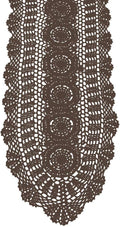 Cotton Handmade Crochet Lace Table Runner Dark Brown12x48 Inch | Oval by KEPSWET