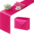 Manyshofu Hot Pink Satin Table Runner 12x72 by Manyshofu