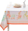 Maison d' Hermine Table Cloth Square Table 100% Cotton 60 x 60 Inches Tablecloth Reusable Decorative for Dining Room Farmhouse Home Valentines Day Decorations Spring Summer - Bunny Party