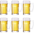 6 Pack Heavy Beer Mugs, Large Beer Glasses by TUSAPAM