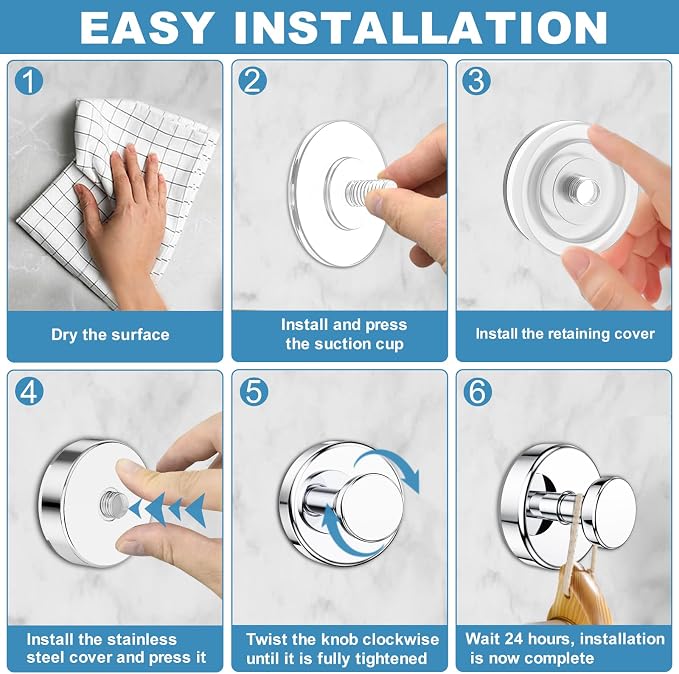 Vacuum Suction Cup Hooks for Shower, Shower Hooks for Inside Shower Glass Window - Image 5