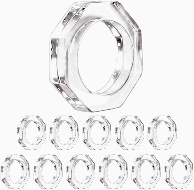 ALPHA Living HOME Acrylic Napkin Rings Set of 12 by ALPHALivingHOME