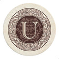 Thirstystone Monogram Round Natural Sandstone Coaster 4 Pack | 4" Diameter by Thirstystone