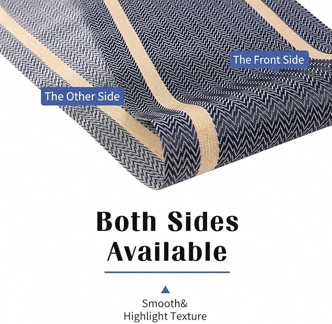 FAVE Woven Navy Blue Table Runner Woven - Image 2