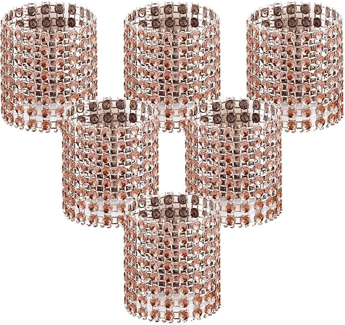 Accmor 50pcs Napkin Rings, Champagne Napkin Rings Buckles | Napkin Rings by Accmor