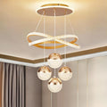 Modern Gold LED Chandeliers, 3-Color Dimmable Pendant Light for Kitchen Island, Dining Room, Living Room, Contemporary Hanging Ceiling Light, Adjustable Height, Perfect for Modern Home Decor.