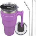 Konokyo 40 oz Tumbler with Handle and Straw, Insulated Travel Mug | Lavender; by Konokyo