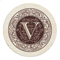 Thirstystone Monogram Round Natural Sandstone Coaster 4 Pack | 4" Diameter by Thirstystone