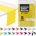 Yellow Scallop Table Runner, Disposable Plastic, 5 Pack by Swanoo