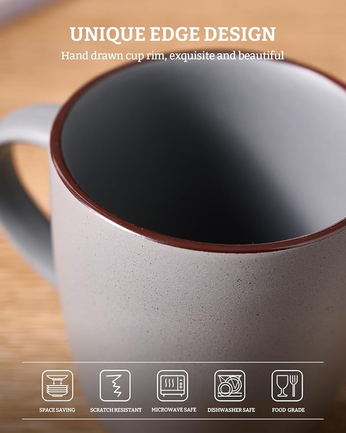famiware Mercury Coffee Mugs 13 oz, Coffee Mugs Set of 6 - Image 5