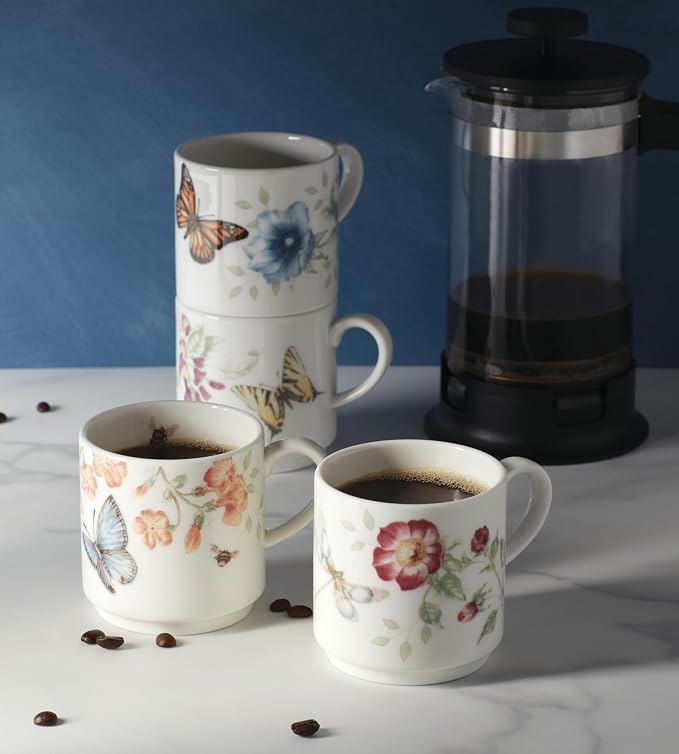 Lenox 890451 Butterfly Meadow 4-Piece Stacking Mug Set | Dishwasher safe - Image 7