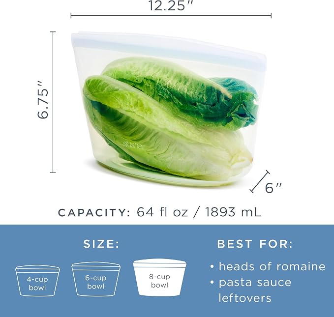 Stasher Premium Reusable Silicone Leak-Free Food Storage Bowl, 8-Cup | - Image 5