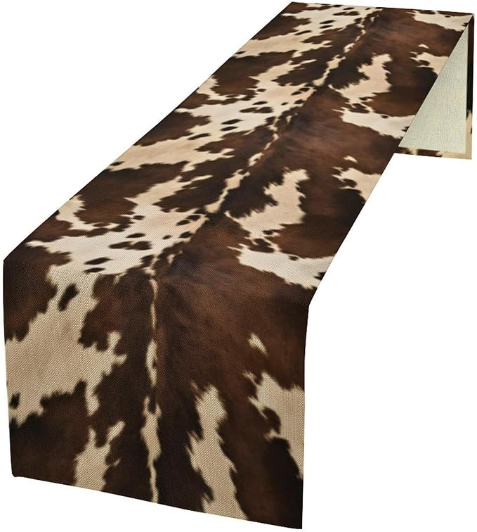 Cow Print Table Runner, 13x120 Inch by Yearn+Jear