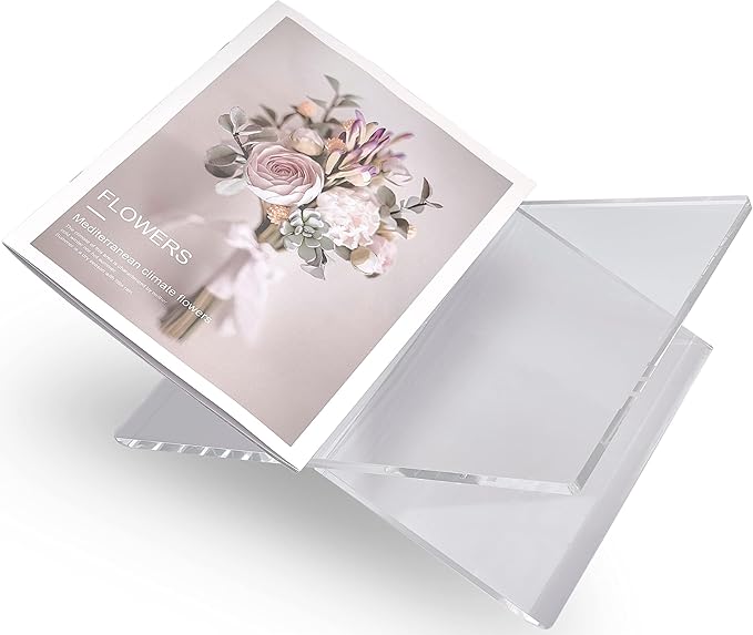 Honygebia Clear Acrylic Book Stands - Cross Frame Acrylic Book Holder, Open Bookstand for Display and Reading, Suitable for Art, Bible, Cookbook, Easel, Magazine, Textbooks 12.5" x 9.5" x 5.5"