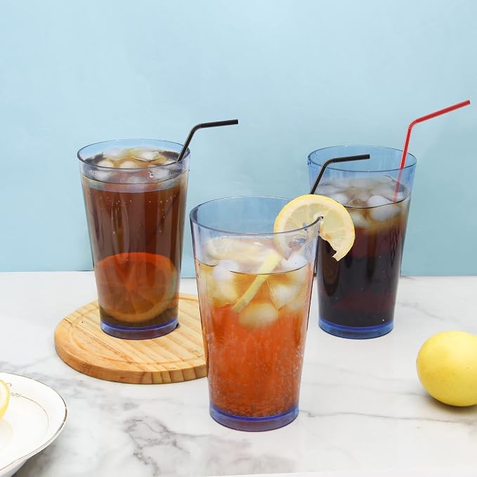 JGIRL Unbreakable Plastic Drinking Glasses, 16 Ounces | 16 oz plastic Tumbler - Image 6