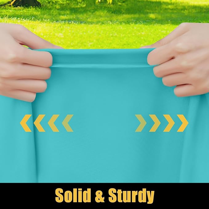 Smiry Rectangle Picnic Table Cloth, Waterproof Elastic Fitted Tablecloths for 4 Foot Tables, Washable Polyester Table Cover for Camping, Indoor and Outdoor (Turquoise, 24"x48")
