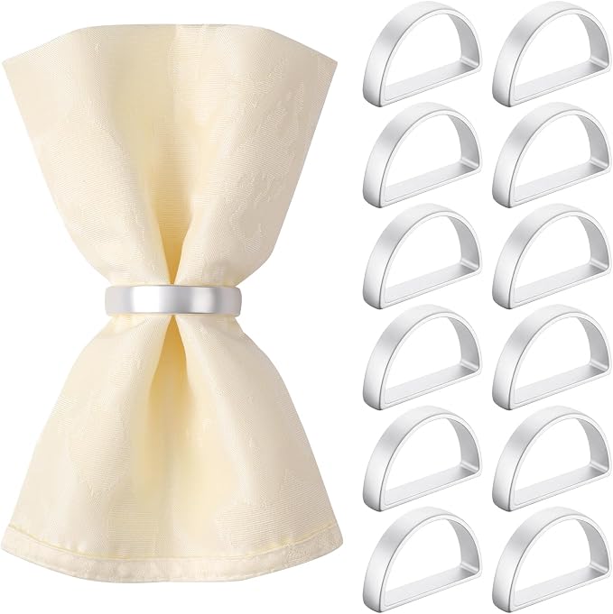 Suream Napkin Rings Bulk, D-Shape Napkin Holders Rings by Suream