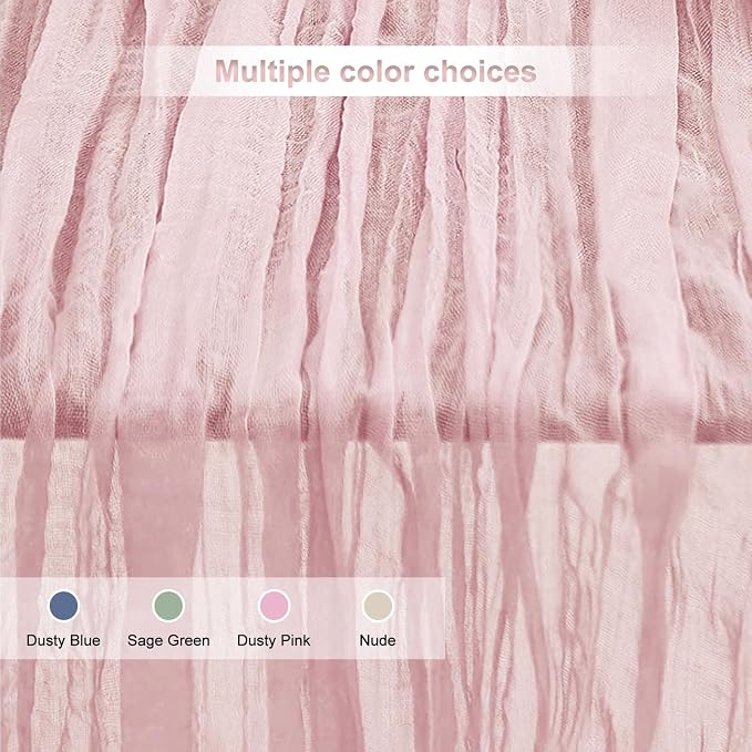 1 Pack Dusty Pink Cheesecloth Table Runner 35x120 Inch 10Ft Rustic Gauze Cheese - Image 6