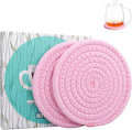 4.8" Sakura Pink Cotton Coasters by HIYALOT