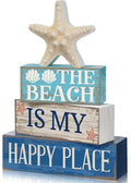 Moucuny 4 Pcs Summer Table Decoration Beach Tiered Tray Decor Starfish Coastal by Moucuny