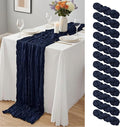 12 Pack Navy Blue Cheesecloth Table Runner 10Ft, Gauze Table Runners 21.5 x 120 by Yemosa