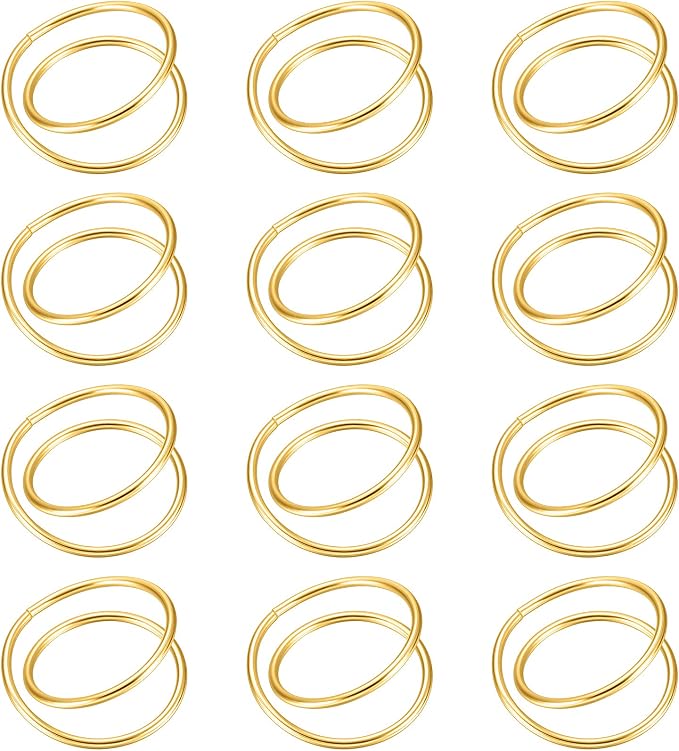 12 Pieces Gold Napkin Rings Metal Spiral Sliver Pink Napkin Rings Buckles by TecUnite