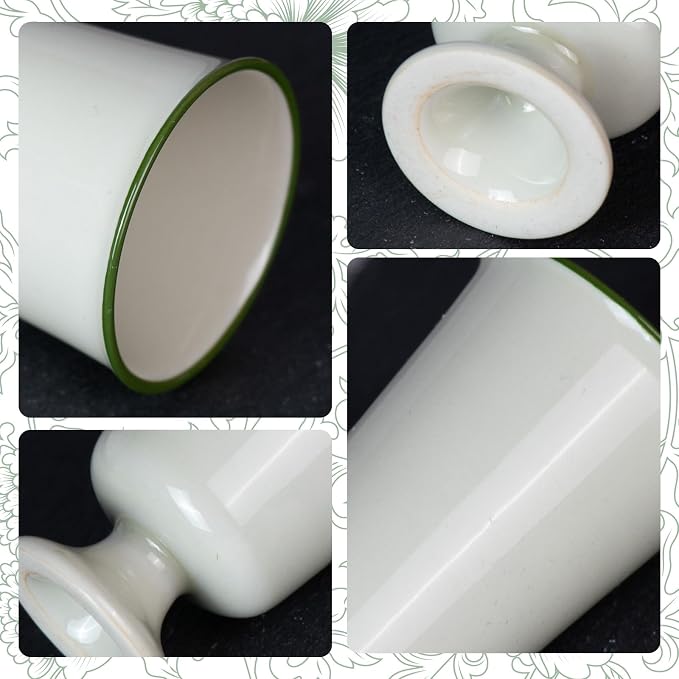 KAMMAK Ceramic Tea Cups Set of 2, 1.1 oz, Vintage Small Teacups, 718N | Hand - Image 6