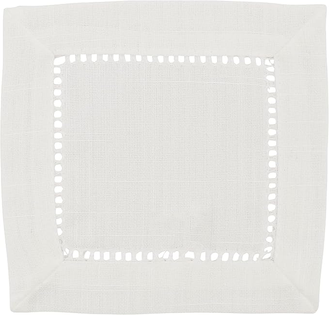 SARO LIFESTYLE Hemstitched Border Cocktail Napkin - Image 2