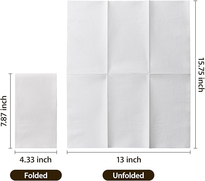 Vplus 1020 Pack Paper Napkins Guest Towels Disposable Premium Quality 2-ply Dinner Napkins Disposable Soft, Absorbent, Party Napkins Wedding Napkins for Kitchen, Parties, Dinners or Events(White)